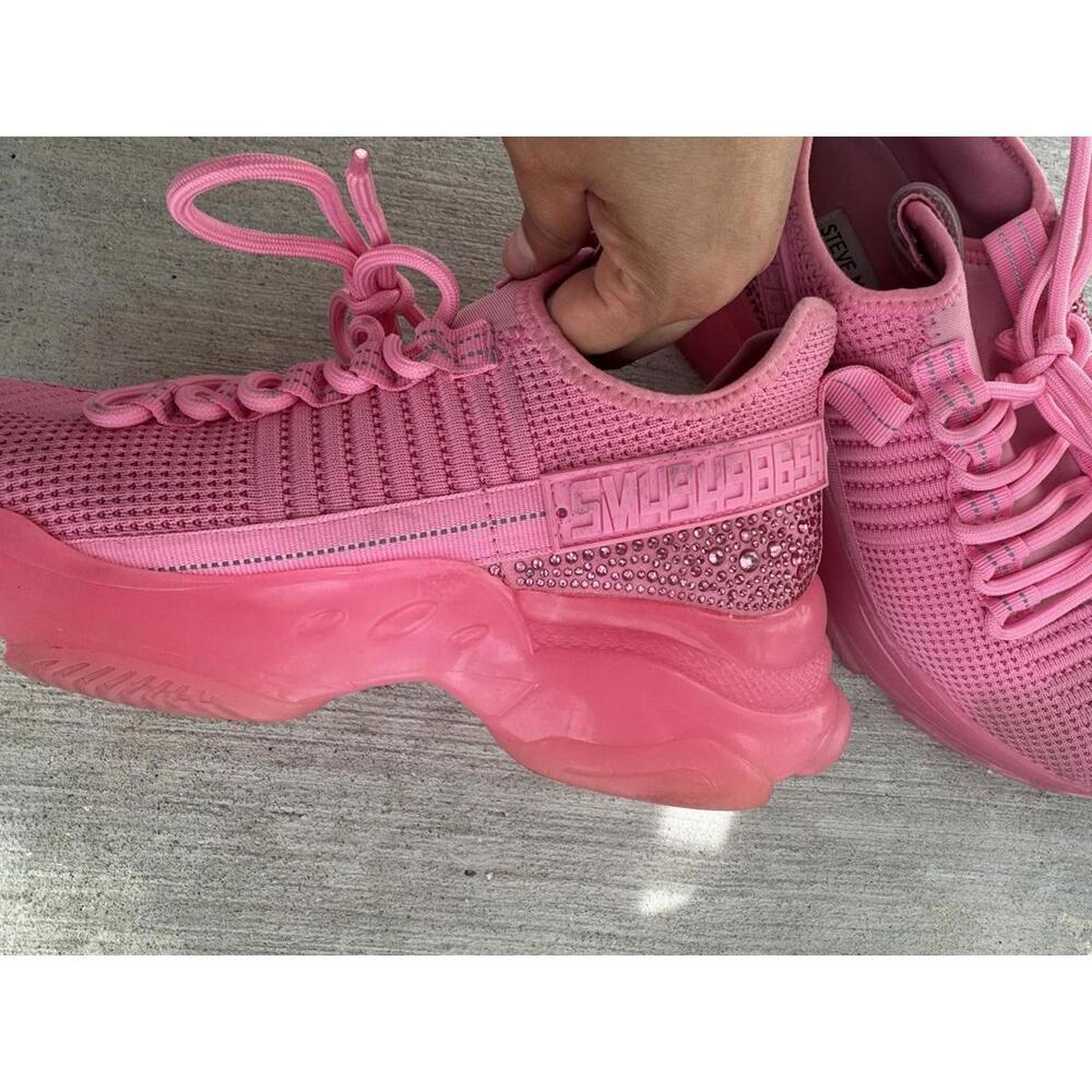 Steve Madden Maxima Pink Rhinestone Sneakers Women’s 7M SM NY90 Chunky Sole...‎ - Picture 9 of 14